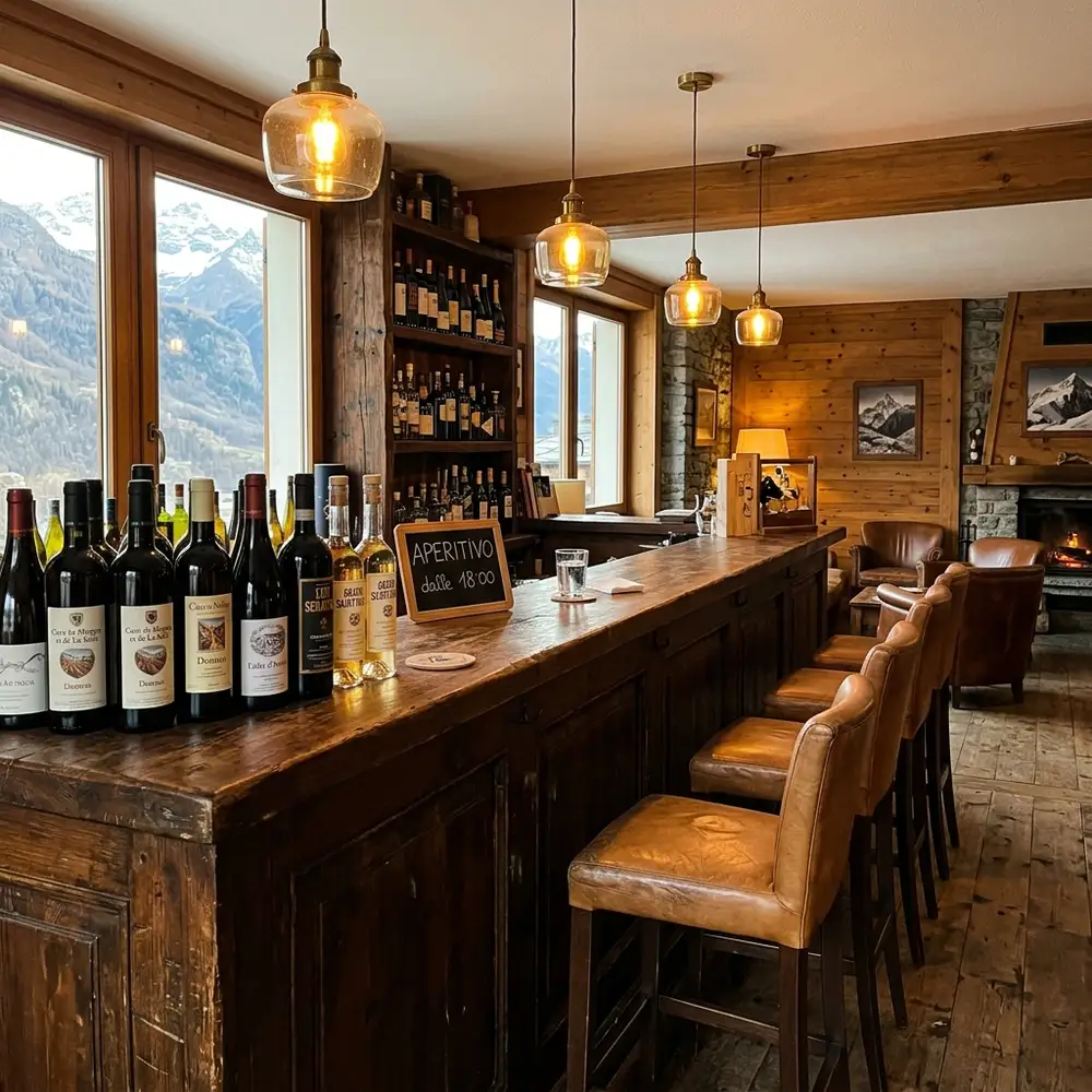 Bancone bar del lounge in caldo legno