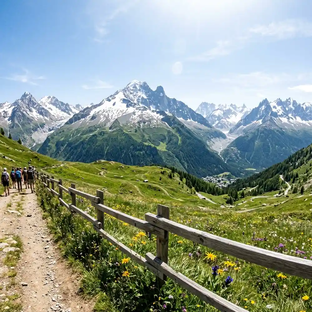 Spettacolare panorama delle Alpi valdostane